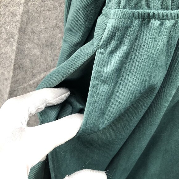 Airshiner Girls Size 10 Green Velvet Dress Long Sleeve Ruffle Holiday Fall 140 - Picture 10 of 10